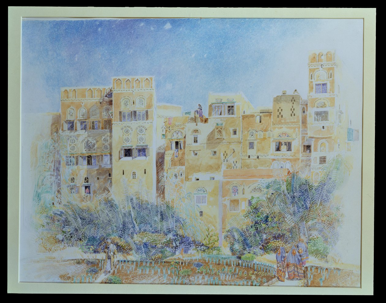 Kitchen Garden, Sanaa, North Yemen, 1975 (wc på papir) af James Reeve