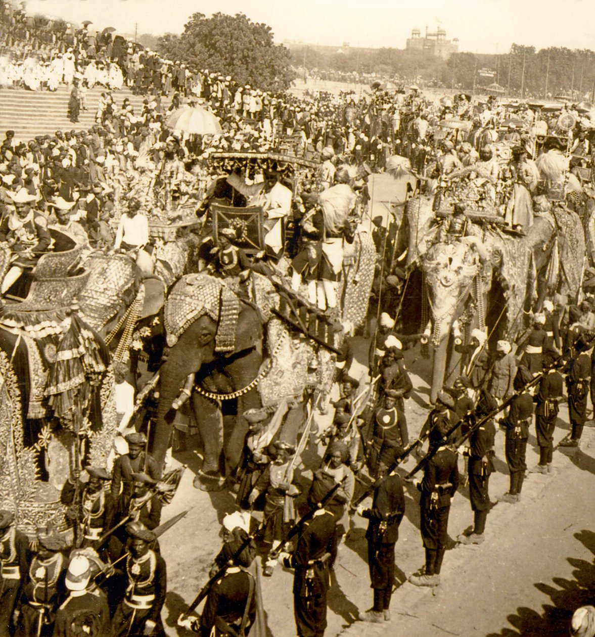 Den store Durbar procession, Delhi, Indien. 1903 (foto) af James Ricalton