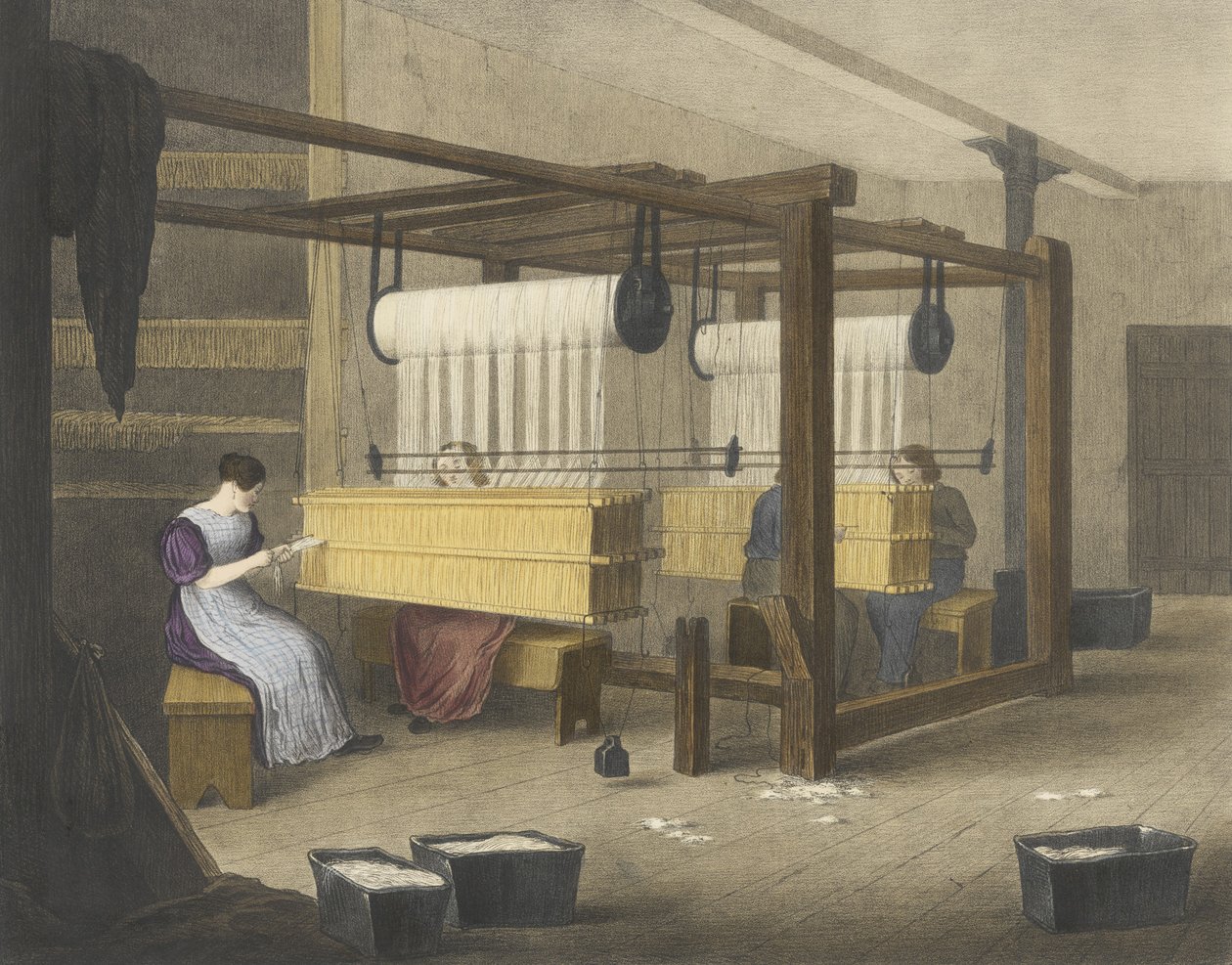 Reeding eller Tegning i, Progress of Cotton nr. 9, pub. 1840 af James Richard Barfoot
