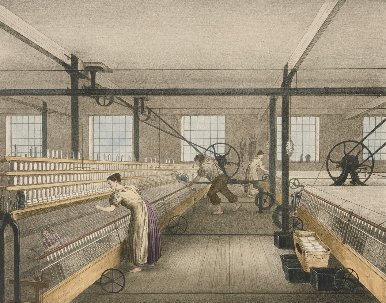 Spinning, Progress of Cotton nr. 6, pub. 1840 af James Richard Barfoot