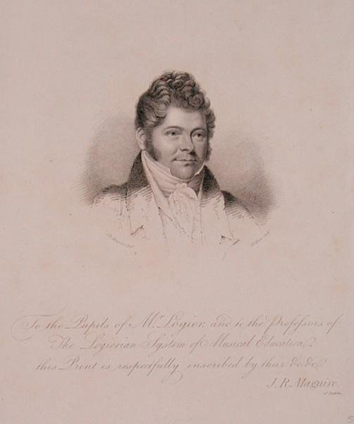 Portræt af Johann Bernhard Logier (1777-1846) graveret af H. Meyer (stik) af James Robert (after) Maguire
