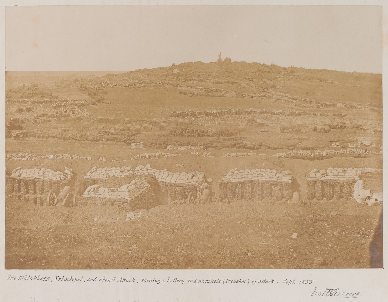 Udsigt fra Mamelon mod Malakhov, 1855 af James Robertson
