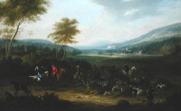 A Hunting Party in a Landscape, ca. 1730 (olie på lærred) af James Ross