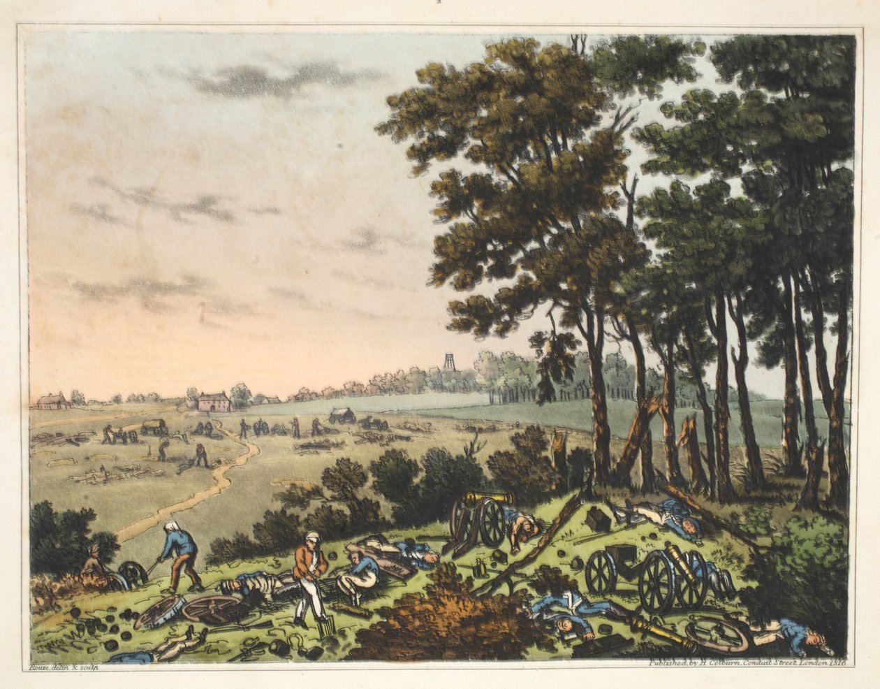Chateau of Hougoumont: Udsigt over skoven langs slottet af James Rouse