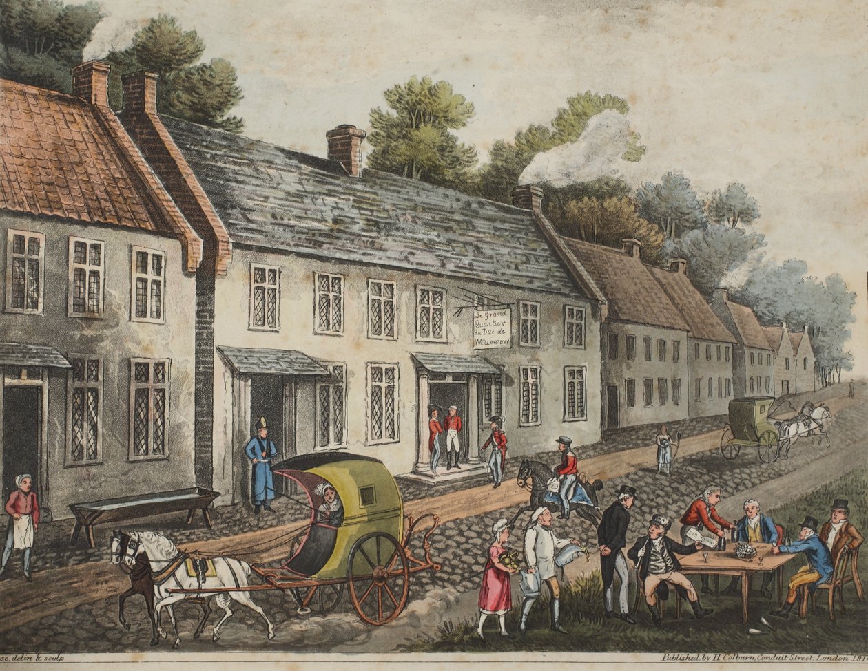 Hovedkvarter for hertugen af Wellington i landsbyen Waterloo af James Rouse