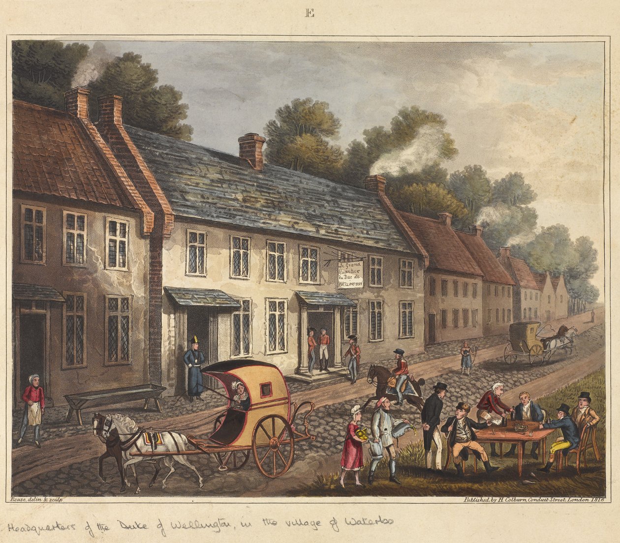 Hovedkvarter for hertugen af Wellington i landsbyen Waterloo, fra 