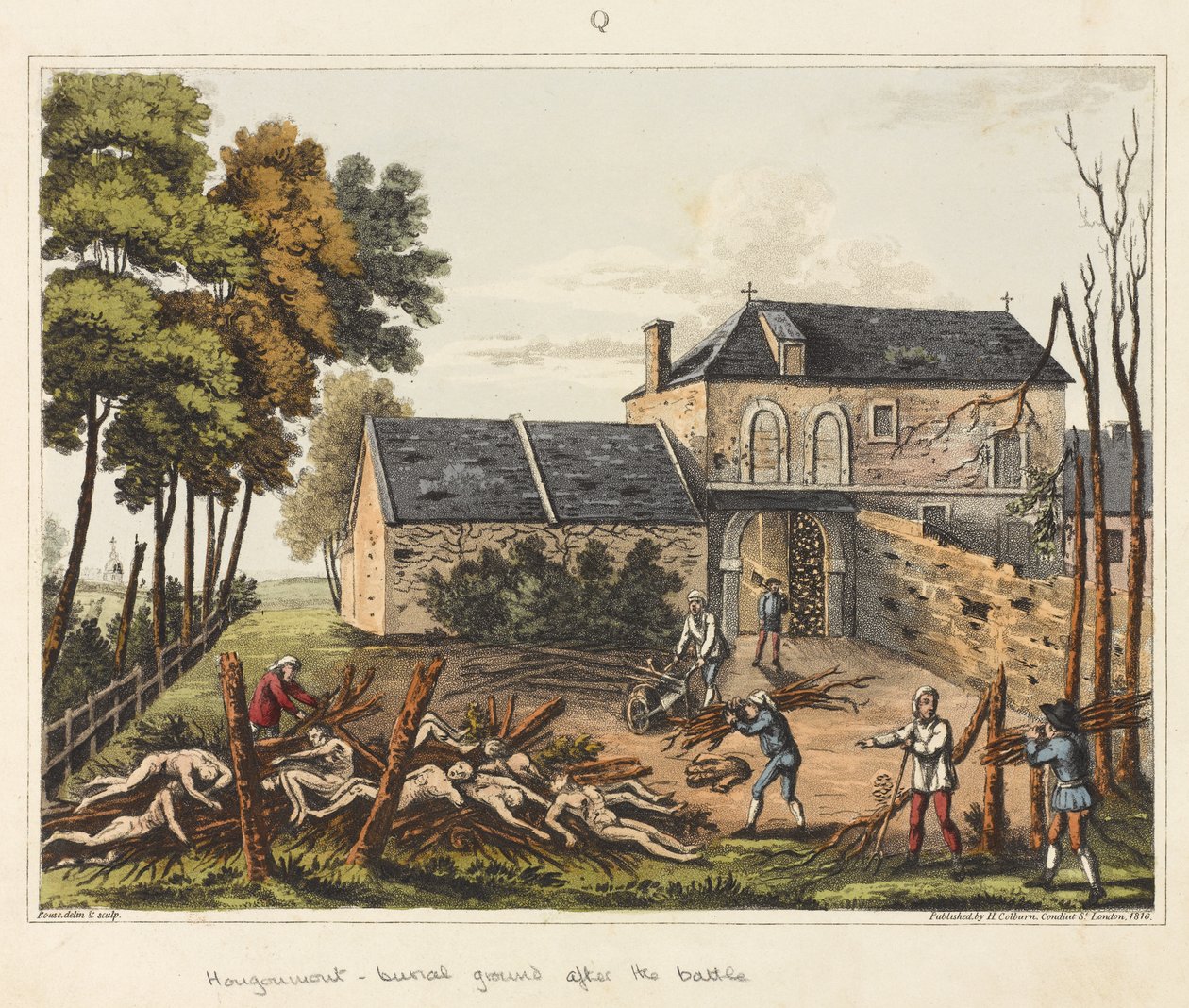 Hougoumont - begravelsesplads efter slaget, fra 
