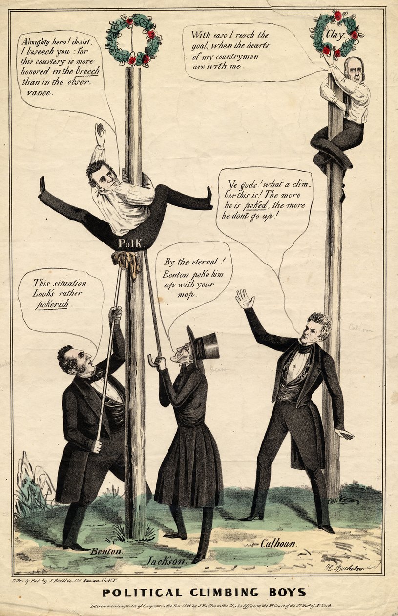 Political climbing boys, udgivet af J Baillie, H Bucholzer, New York, 1844 af James S. Baillie