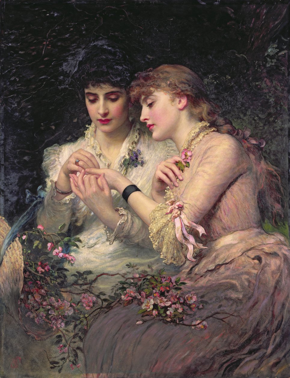 A Thorn Midt Roses, ca. 1887 (olie på lærred) af James Sant