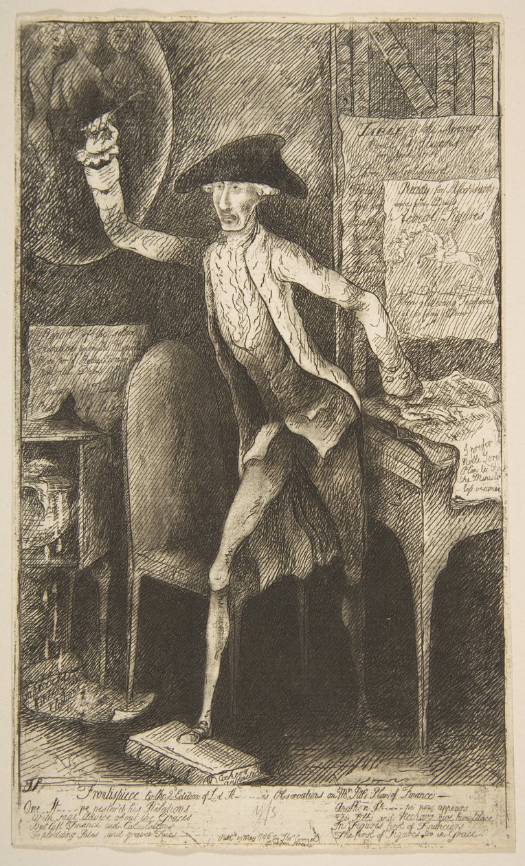 Frontispice til 2. udgave af Lord St[anhop]es Observations on Mr. Pitts Pl..., 29. maj 1786. af James Sayers