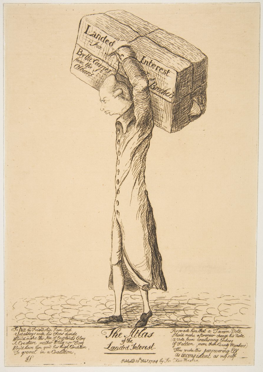 Atlaset over den jordede interesse, 18. februar 1784. af James Sayers