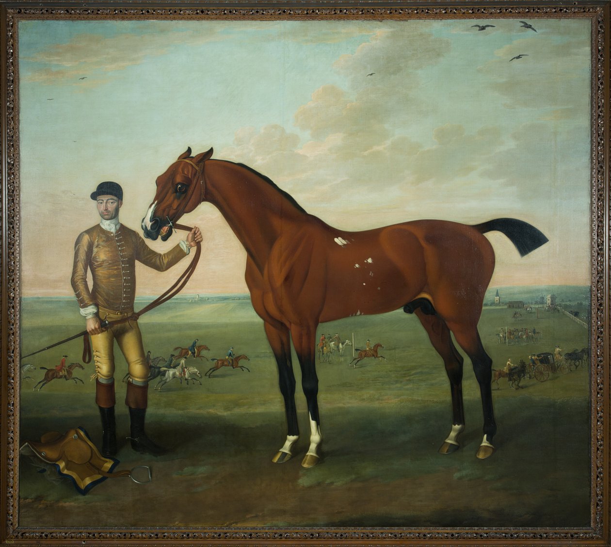 Flying Childers med en brudgom på Newmarket Heath, ca. 1722-25 (olie på lærred) af James Seymour