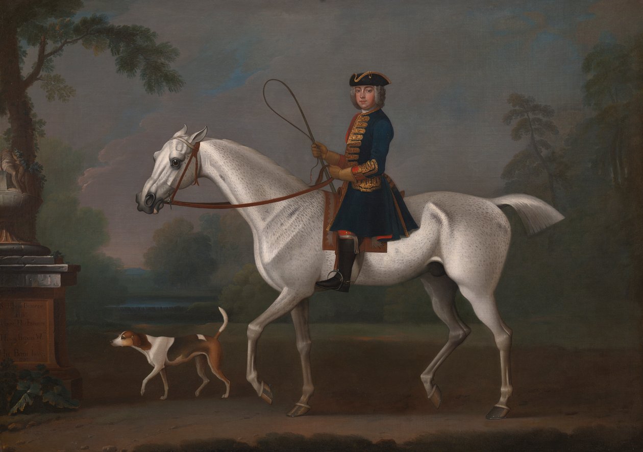 Sir Roger Burgoyne rider på "Badger" af James Seymour