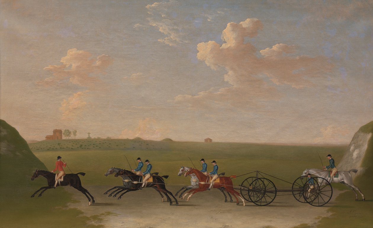 Chaise Match Run på Newmarket Heath onsdag den 29. august 1750 af James Seymour