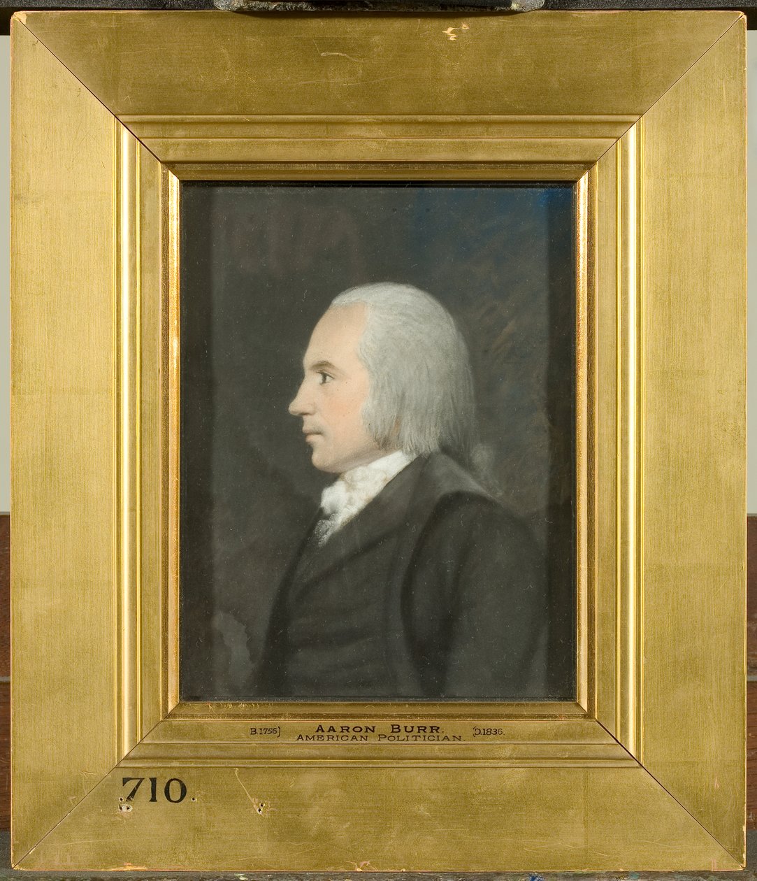 Aaron Burr, ca. 1797 (farvepastel på gråt papir) af James Sharples