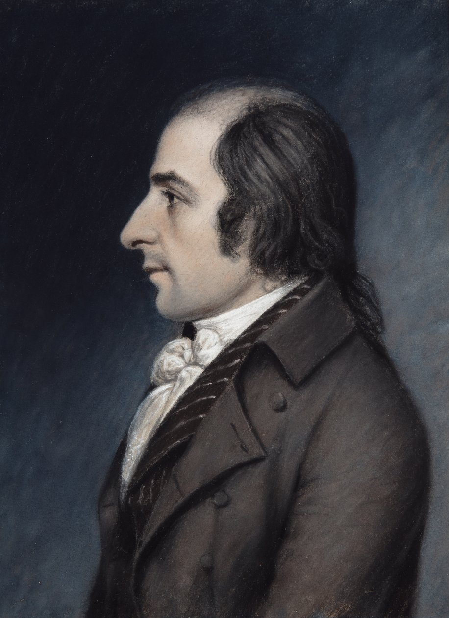 Albert Gallatin, omkring 1797 (pastel på gråt papir) af James Sharples