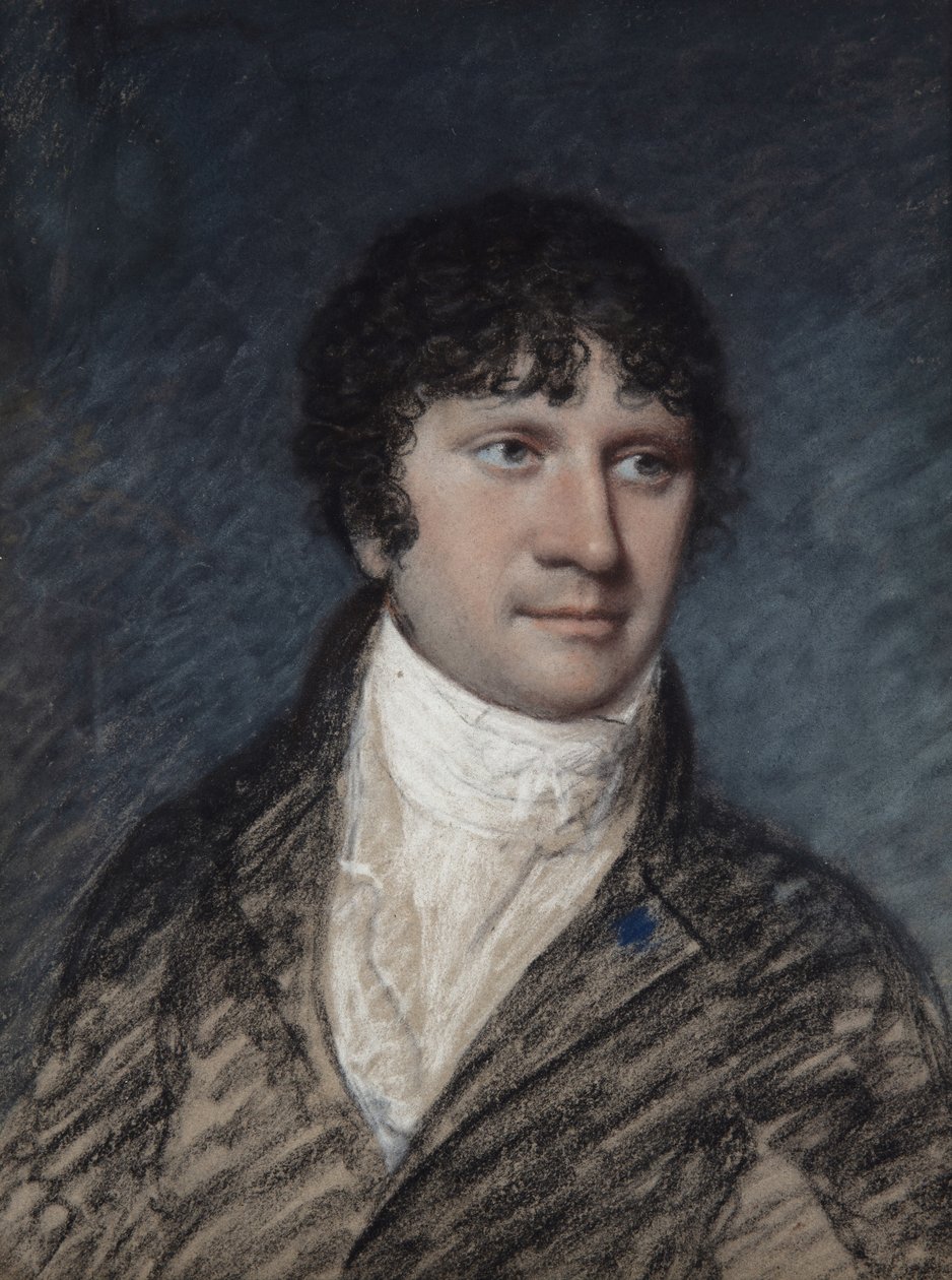 Dr Bilsborough (pastel på gråt papir) af James Sharples
