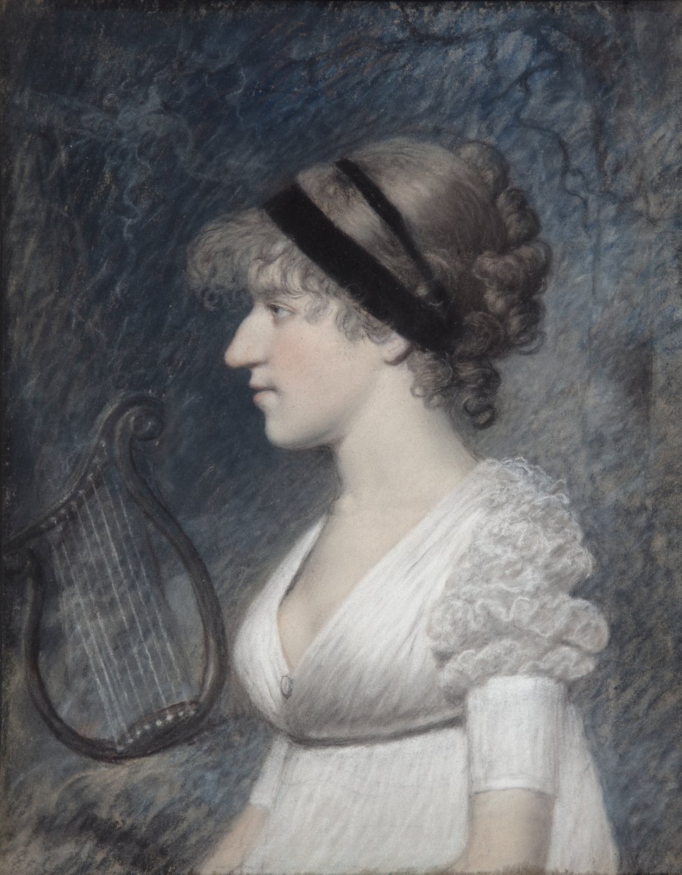Miss Bush (pastel på gråt papir) af James Sharples