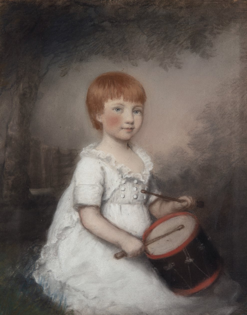 Miss Collard as a Child (pastel på gråt papir) af James Sharples