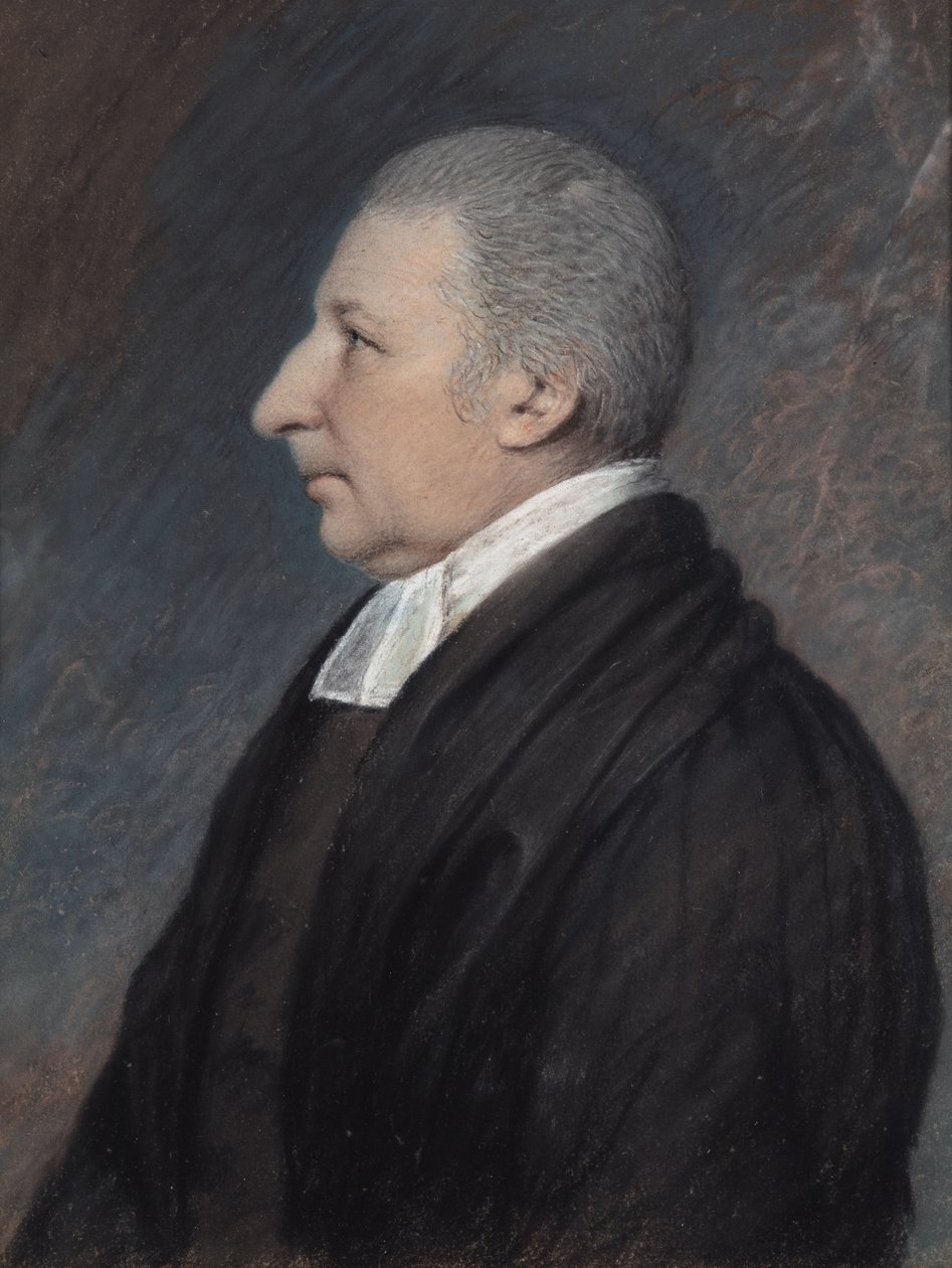 Rev. Rowland Hill (pastel på gråt papir) af James Sharples