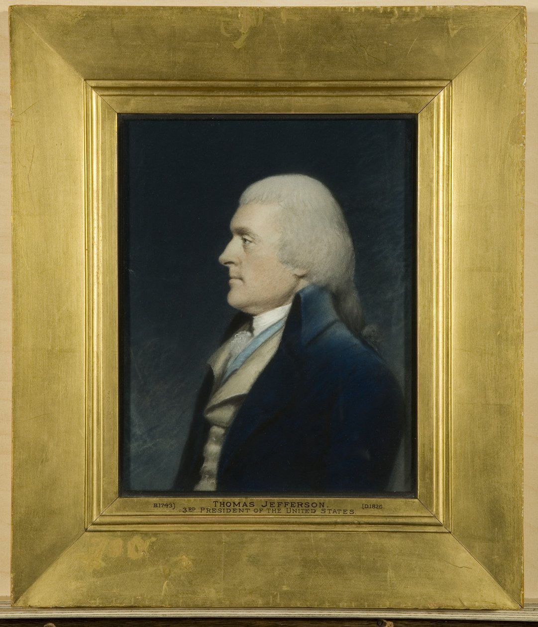 Thomas Jefferson, ca. 1797 (pastel på gråt papir) af James Sharples