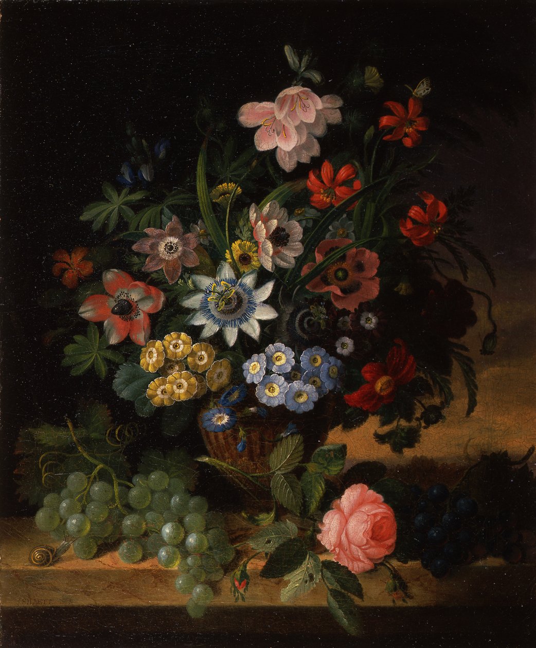 Blomster og Frugt, 1827 af James Sillett