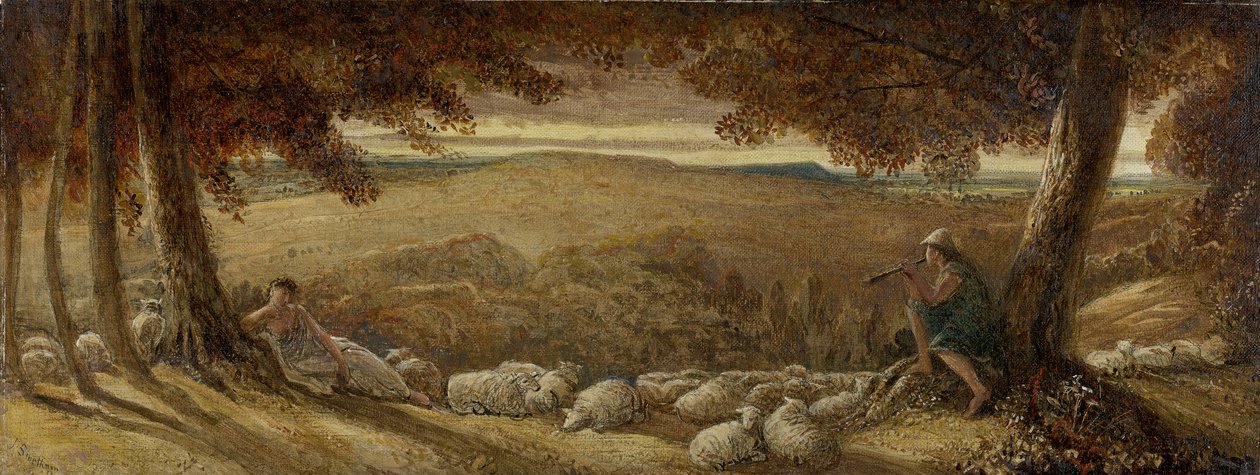 Aften græsgang, ca. 1860-70 af James Smetham
