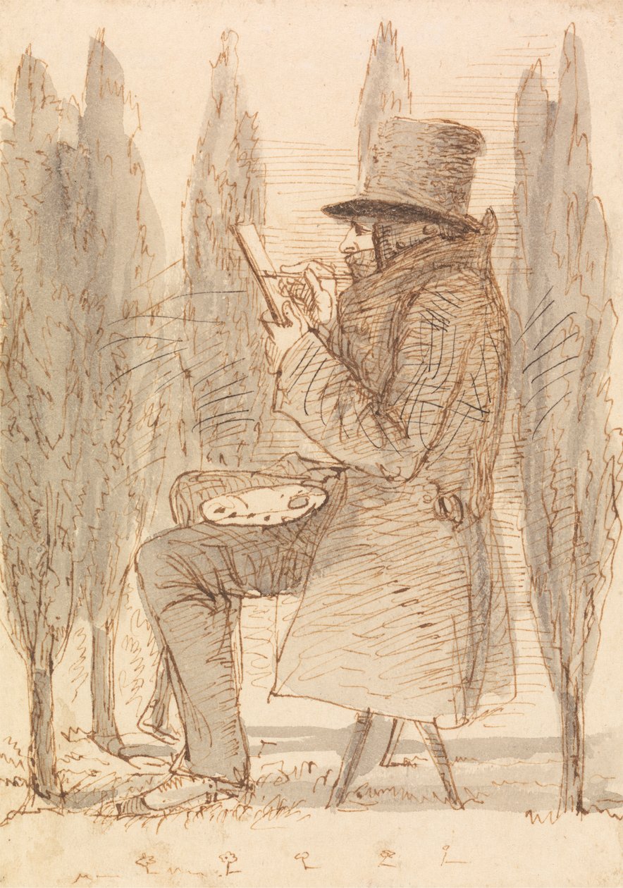 Kunstnerens skitsering af James Smetham