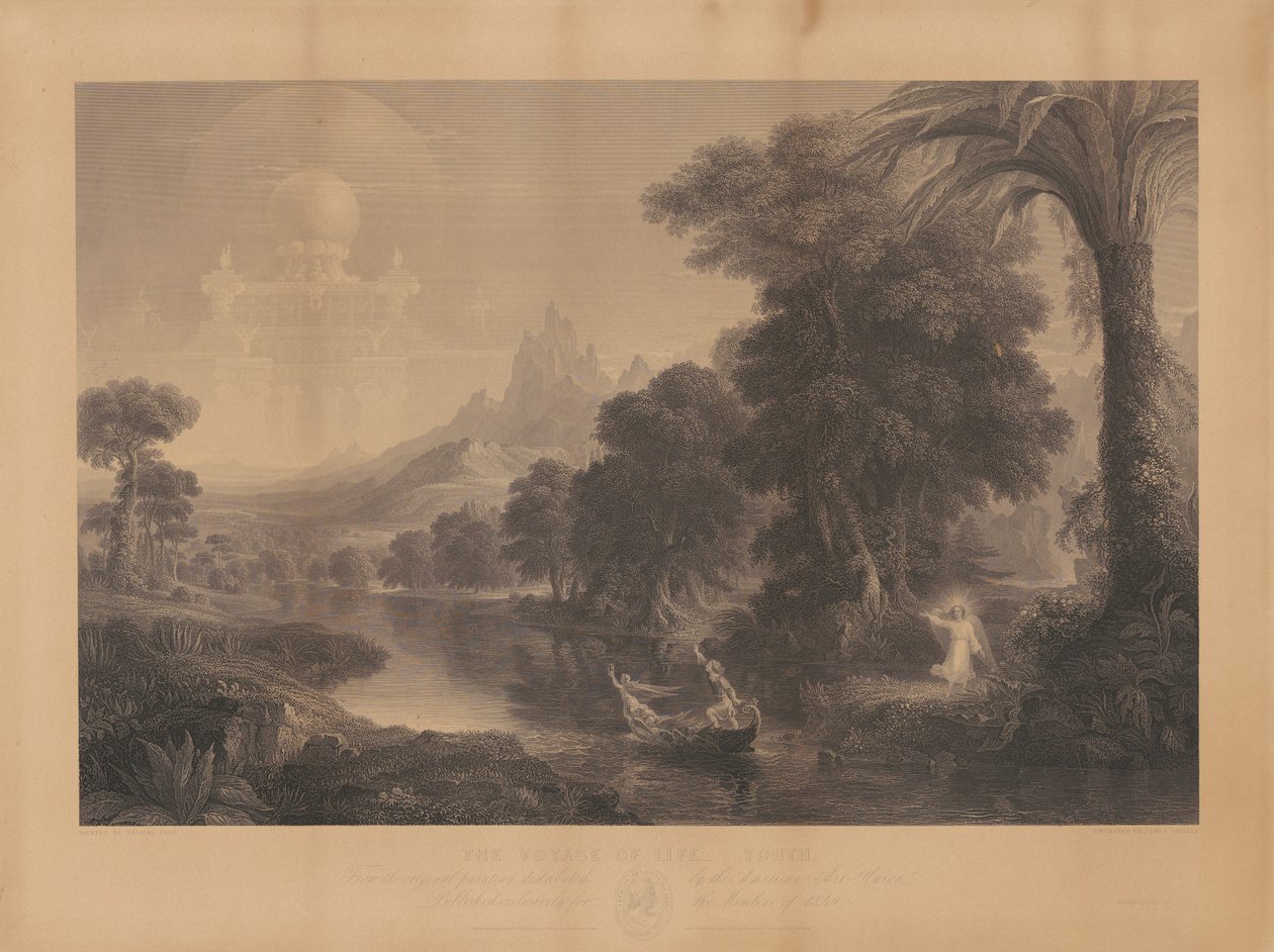 Livets rejse: Ungdom af James Smillie, after Thomas Cole