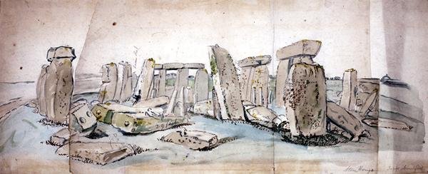 Stonehenge (akvarel på papir) af James Sowerby
