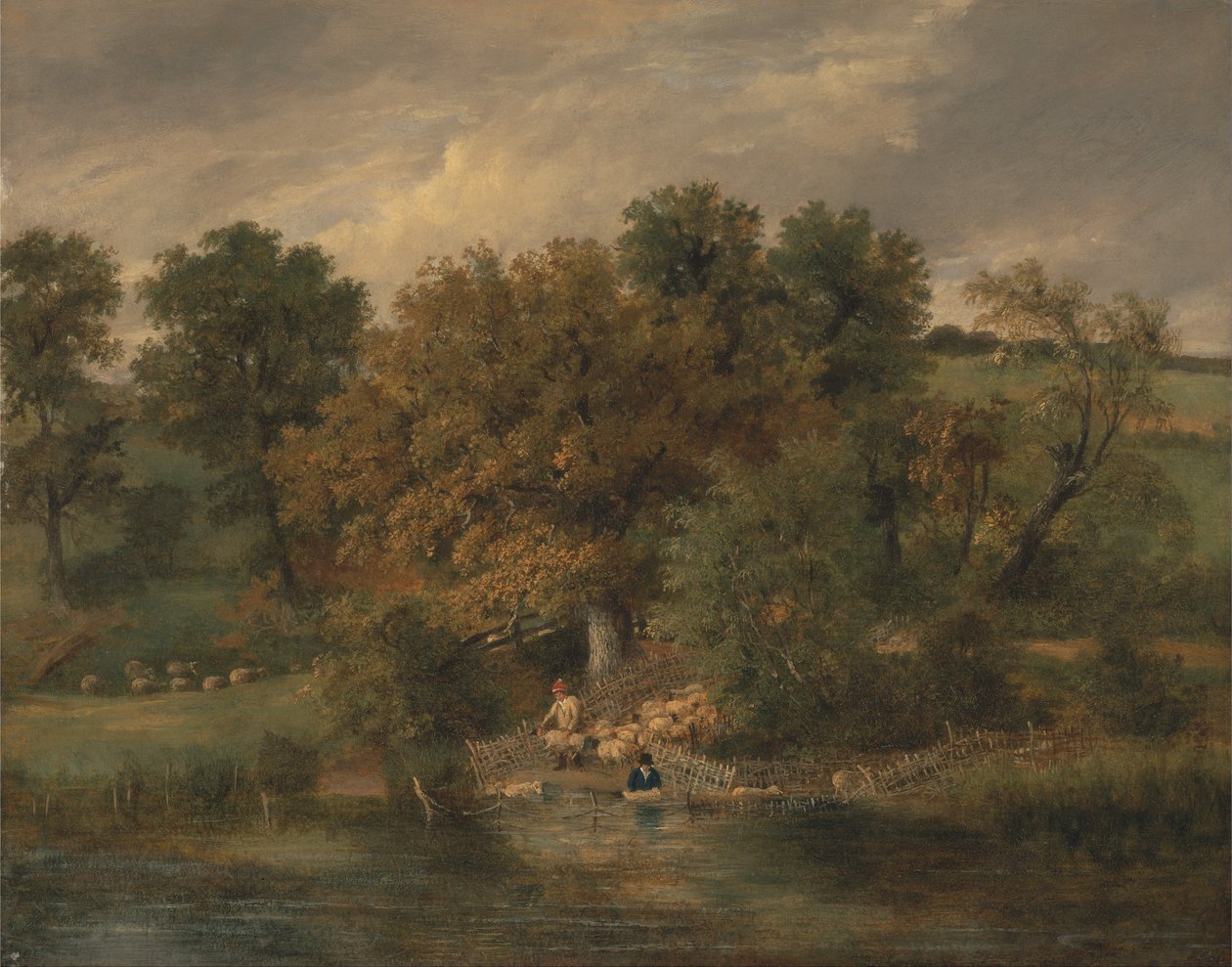 Vask af får i Postwick Grove, Norwich af James Stark