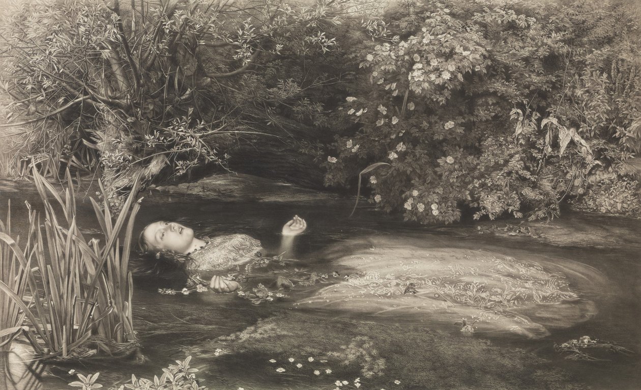 Ophelia Shakespeare, Hamlet, 4. akt, 7. scene, 1. marts 1866. af James Stephenson