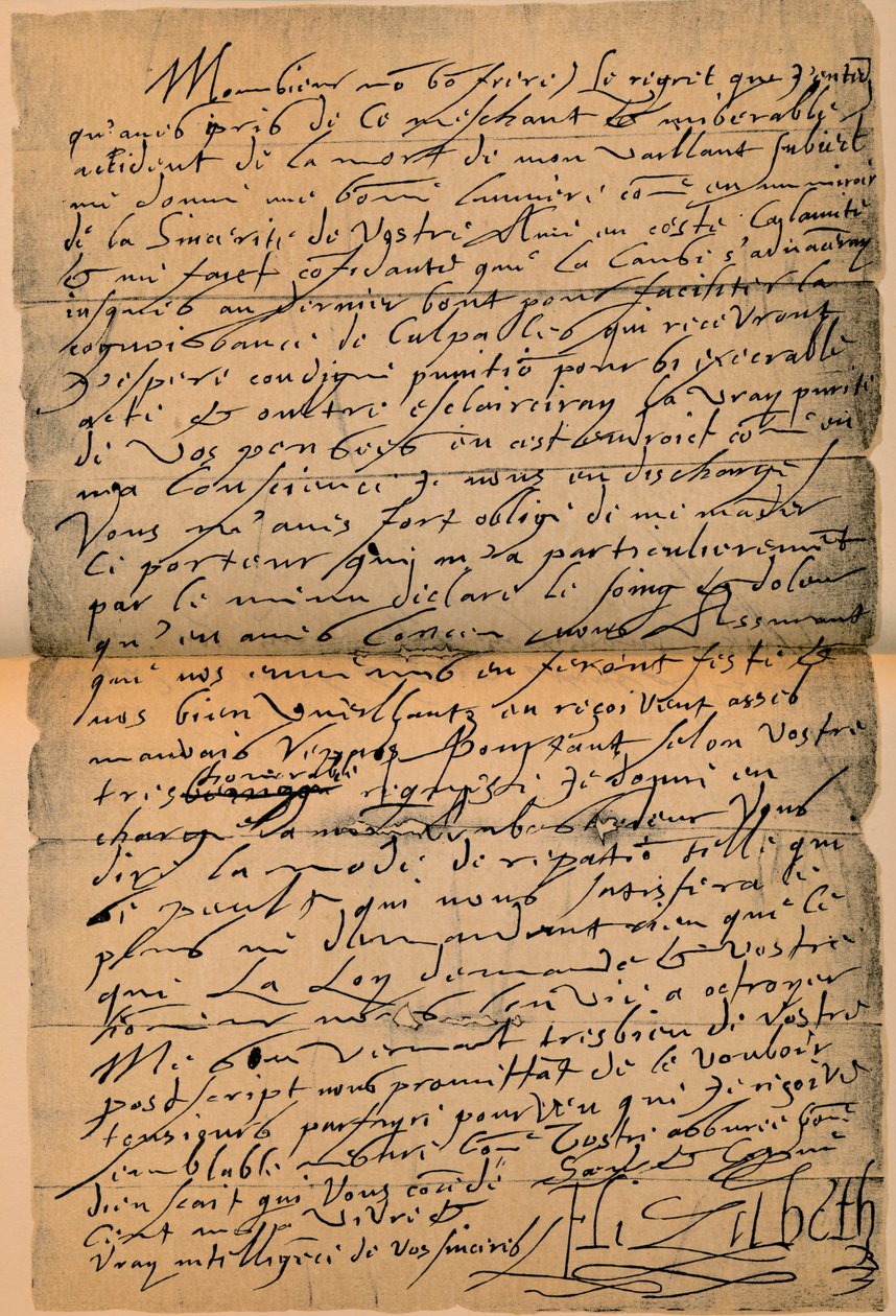 Et brev fra dronning Elizabeth I 1533-1603 til kong James VI 1566-1625, 1898 af James Stillie