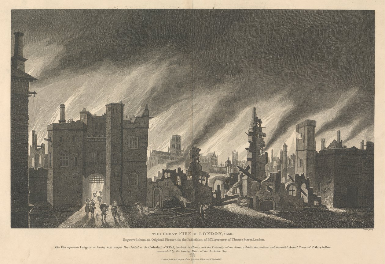 Den store brand i London, 1666 af James Stow