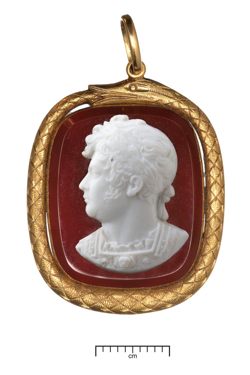 George IV Coronation, guldvedhæng, ca. 1821 (guld og glas) af James Tassie