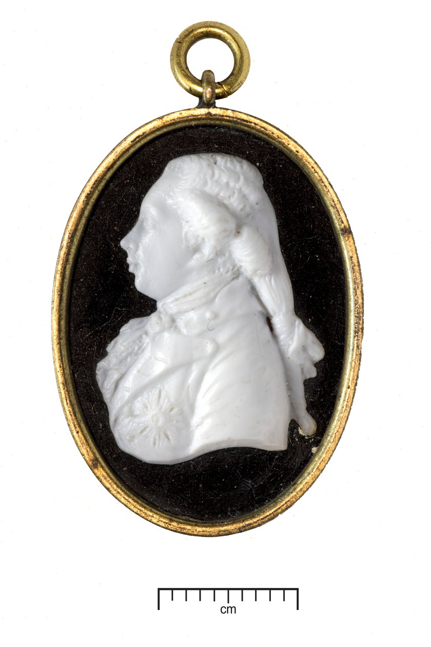 George IV, som Prince of Wales, ca. 1790 (hvidt glas i forgyldt metalramme) af James Tassie