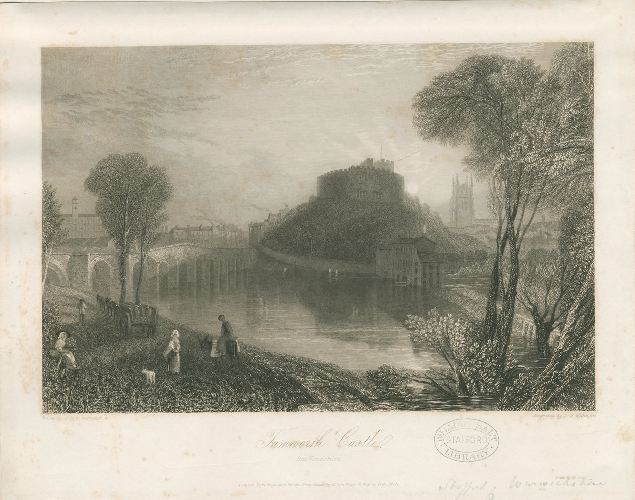 Tamworth Castle: stålgravering, nd [c 1832] af James Tibbitts Willmore