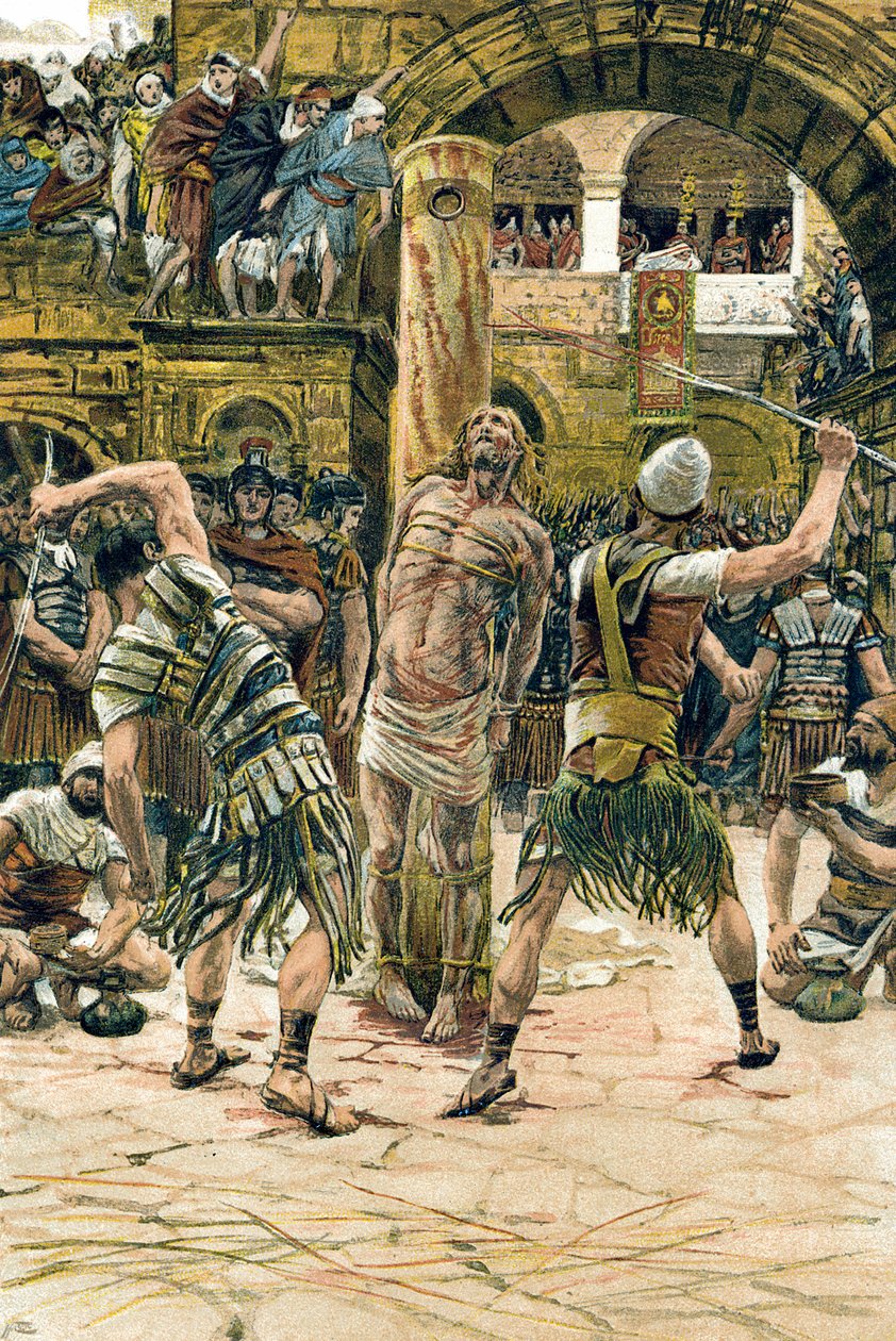 Jesus piskede i ansigtet, c1897 af James Tissot