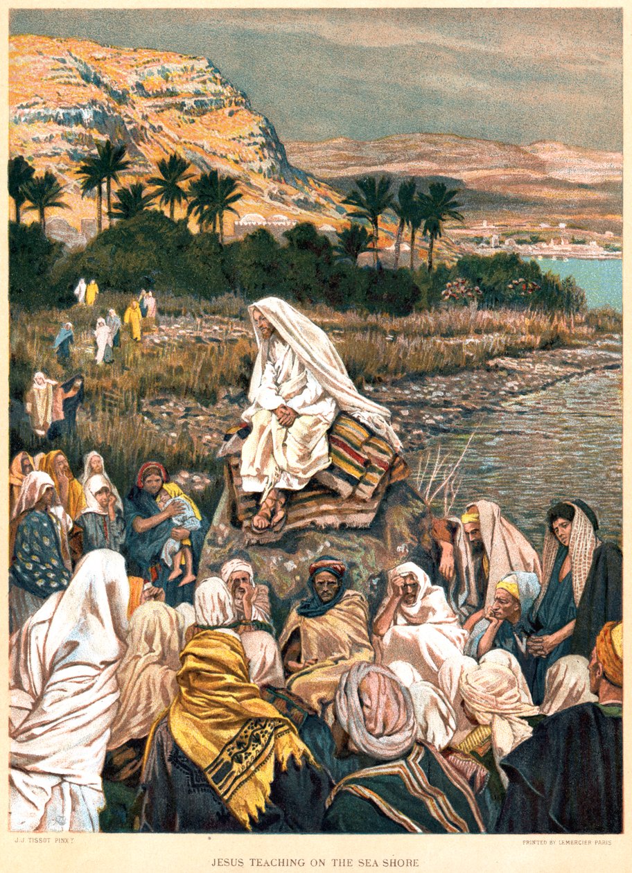 Jesus underviser ved havets kyst, c1890 af James Tissot
