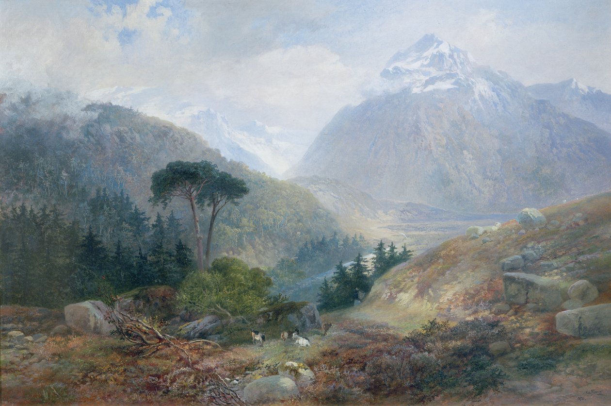 Udsigten mod Fenderthal, Tyrol, 1870 af James Vivien de Fleury