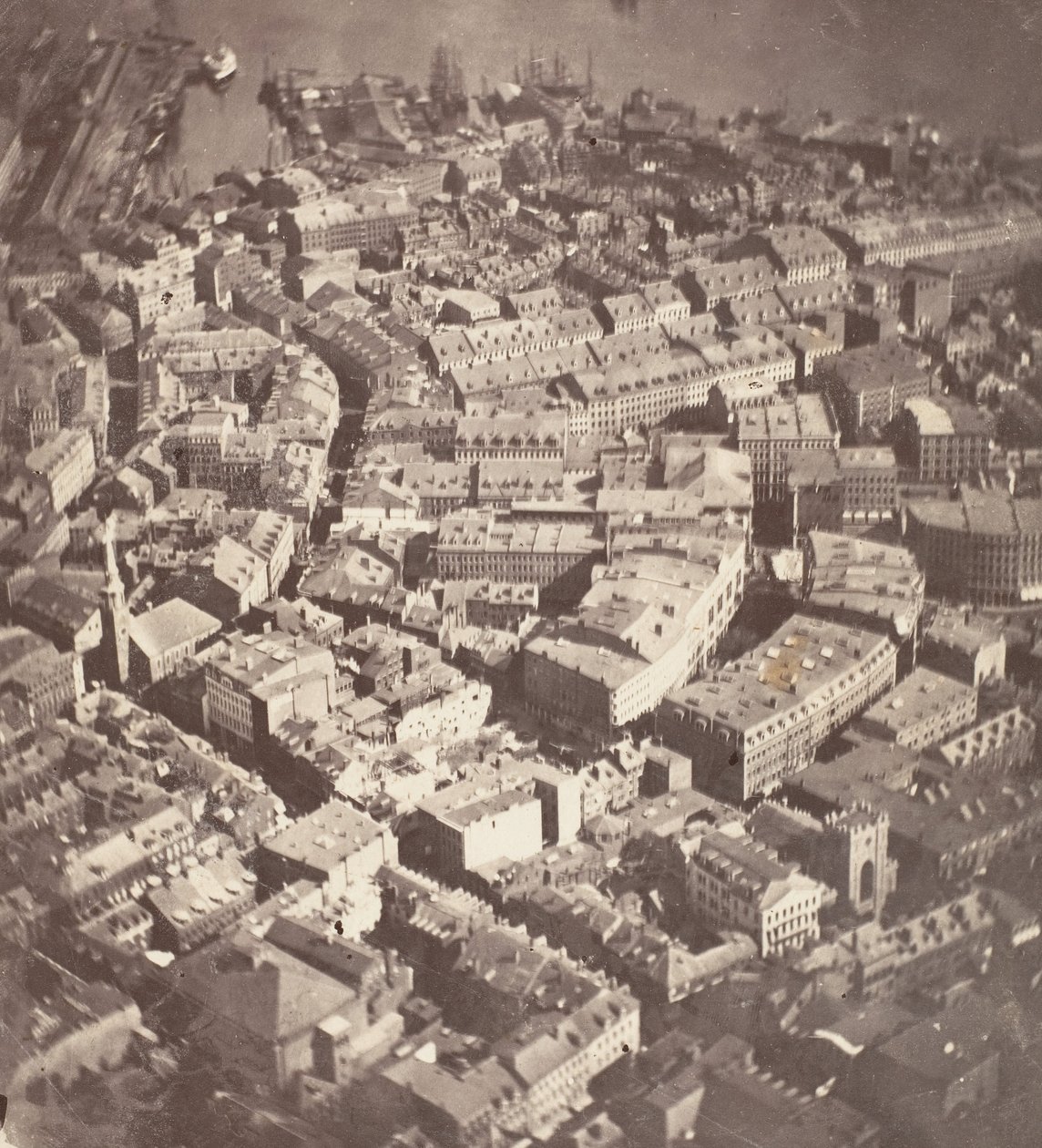 Boston, som ørnen og vildgåsen ser det, 1860. af James Wallace Black