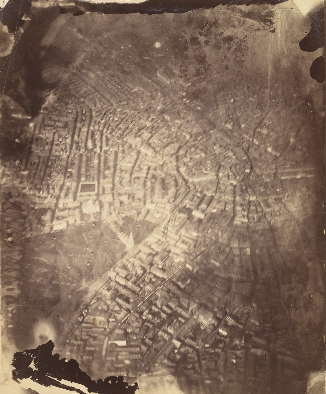 Boston fra en varmluftsballon, 1860