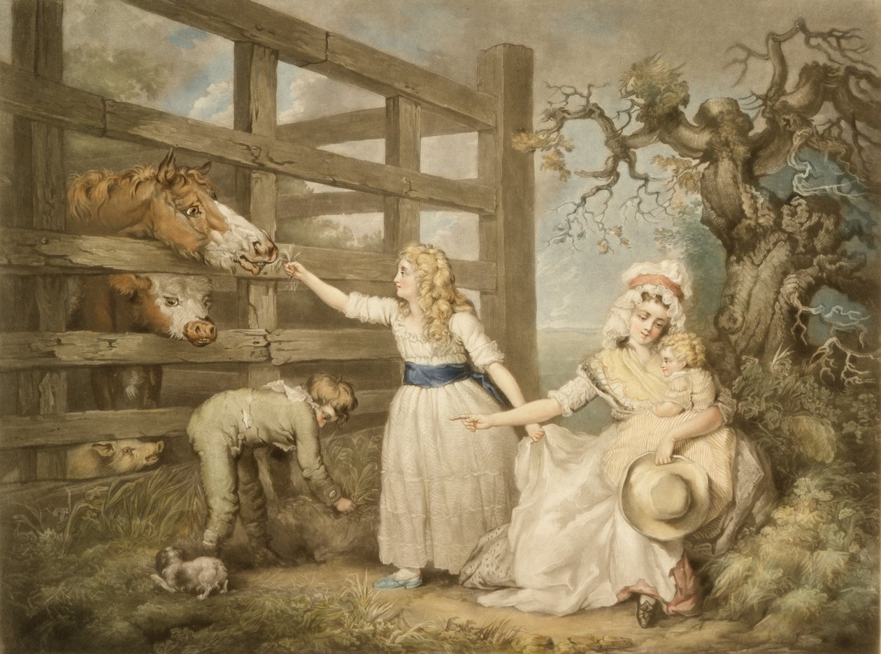 Compassionate Children, indgraveret af William Ward (1766-1826) 1793 af James Ward
