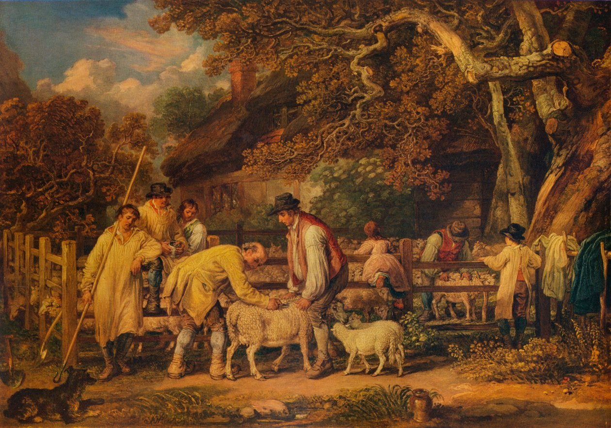 Fåreklipning, 1828, 1938 af James Ward