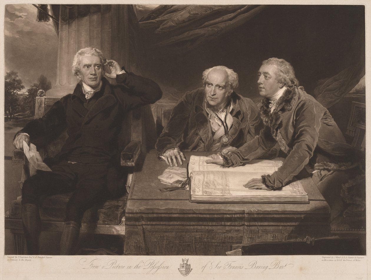 Sir Francis og John Baring og Charles Wall. af James Ward
