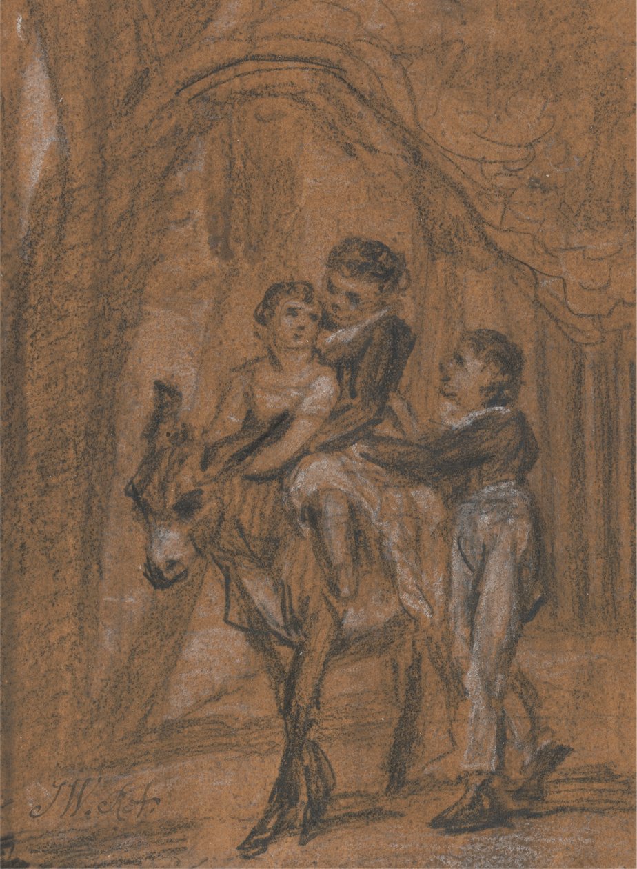 Studie til oliemaleriet "The Children of Theophilus Levitt, Esquire." af James Ward