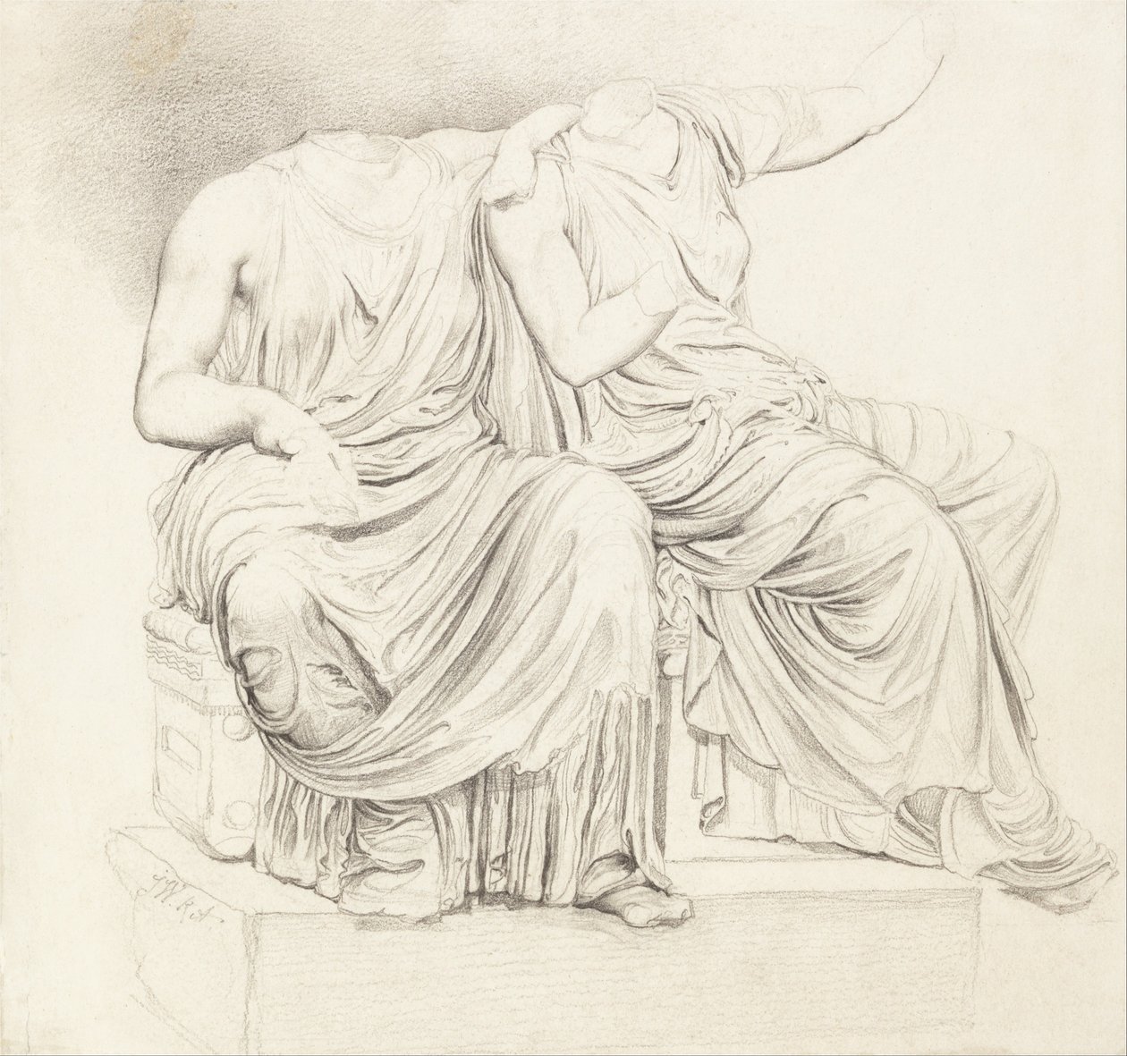 Studie af to hovedløse klassiske statuer af James Ward