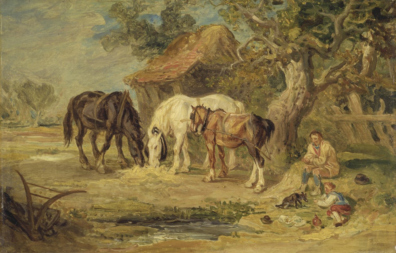 The Midday Meal, ca. 1830-40 (olie på panel) af James Ward