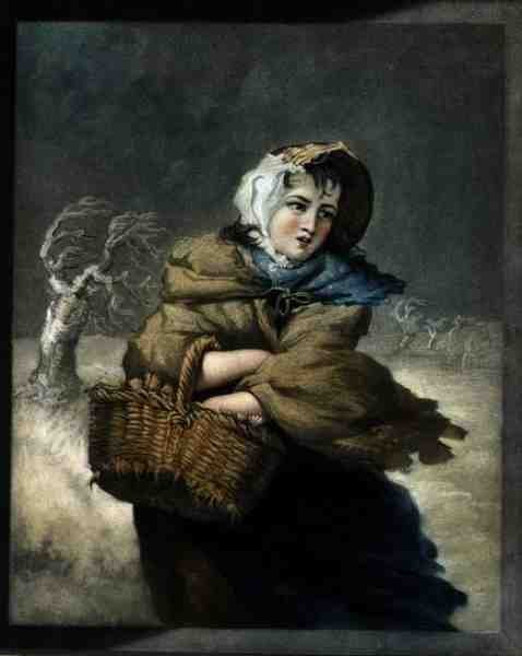 Vinter, indgraveret af kunstneren, pub. ca. 1805 (mezzotintgravering) (par 125571) af James Ward