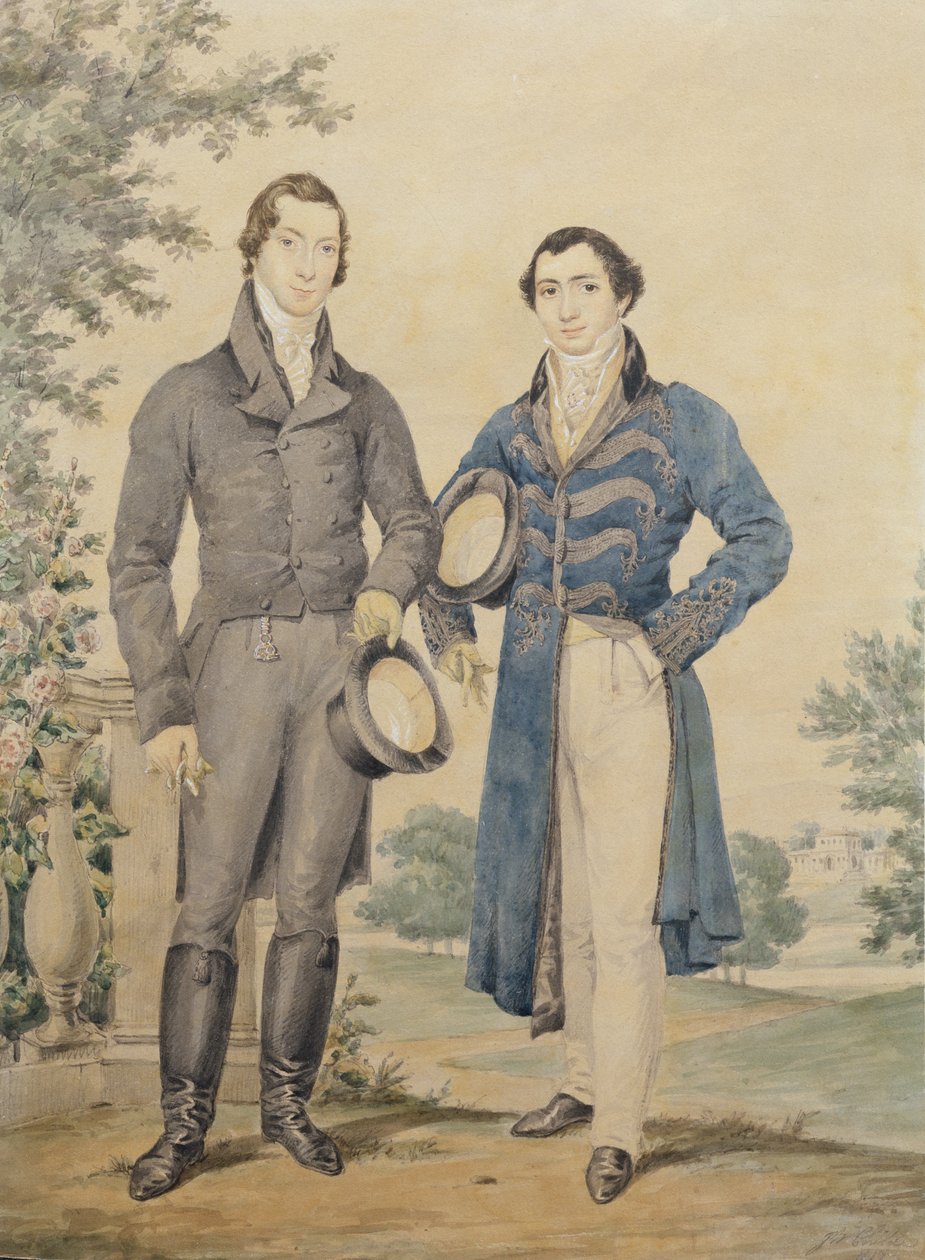 Portræt af to herrer, 1817 (blyant og wc, forhøjet med hvid) af James Warren Childe